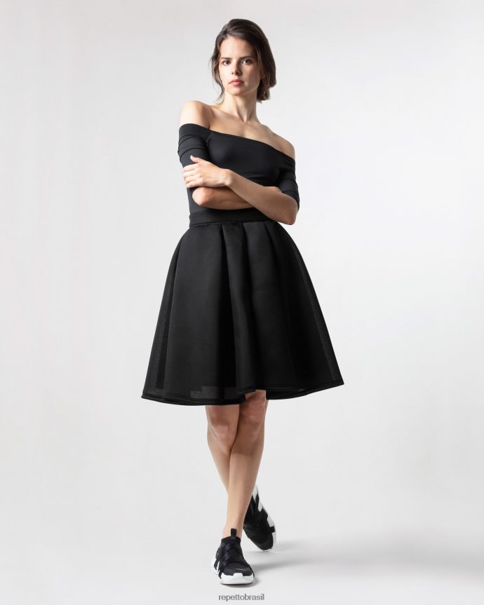 roupas br Repetto mulheres Elegância de saia tutu 3d preto 8JZ2L8393