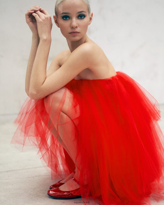 roupas br Repetto mulheres saia tutu vermelho flamejante 8JZ2L8384