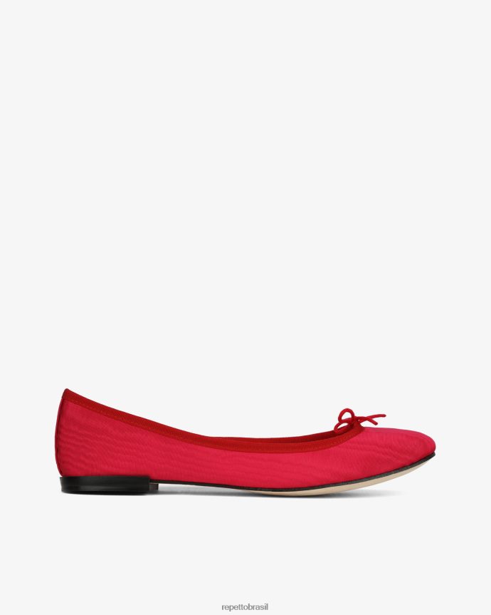 calçados br Repetto mulheres bailarinas cendrillon - cetim rosa framboesa e vermelho flamejante 8JZ2L852