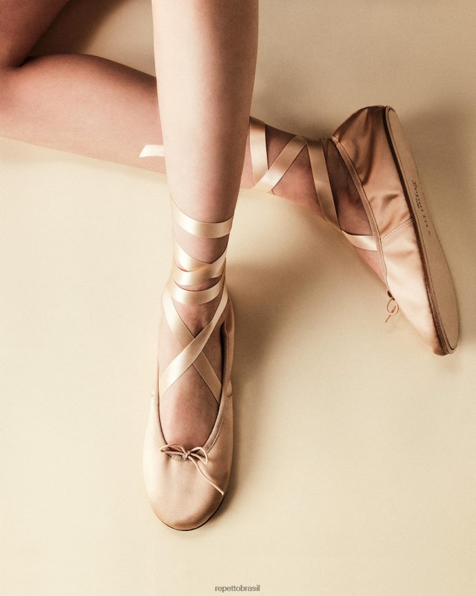 calçados br Repetto mulheres bailarinas sophia - cetim bege 8JZ2L844