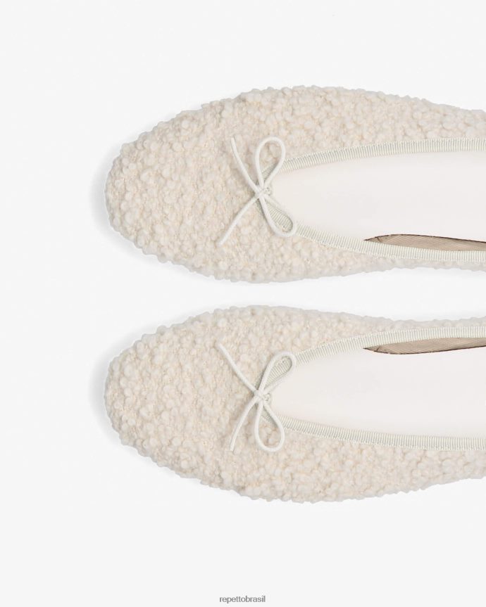 calçados br Repetto mulheres lilouh bailarinas - shearling coco branco 8JZ2L840