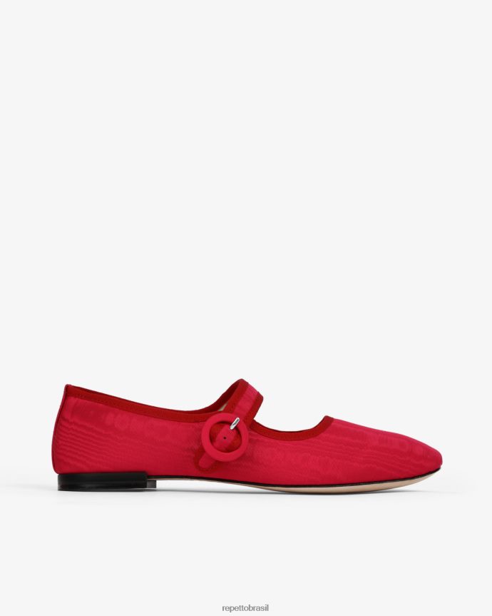 calçados br Repetto mulheres georgia mary janes - cetim rosa framboesa e vermelho flamejante 8JZ2L8167