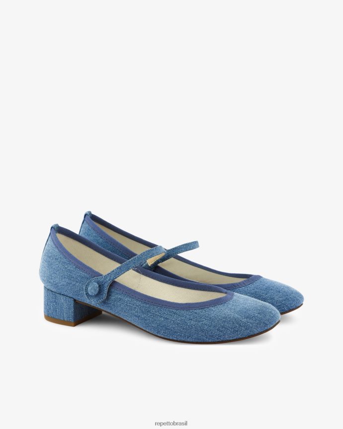 calçados br Repetto mulheres rosa mary janes Everest azul 8JZ2L8173