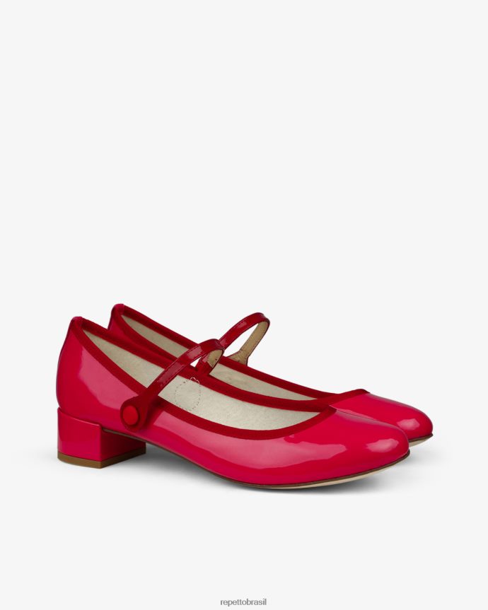 calçados br Repetto mulheres rosa mary janes rosa framboesa e vermelho flamejante 8JZ2L8166