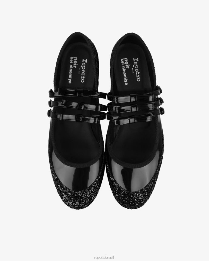 calçados br Repetto mulheres x noir kei ninomiya - plataforma brilhante mary janes preto 8JZ2L8160
