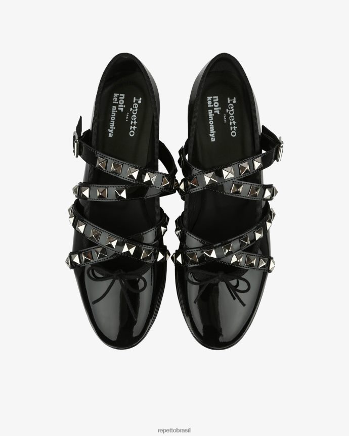 calçados br Repetto mulheres x noir kei ninomiya - plataforma mary janes com alça cravejada preto 8JZ2L8182
