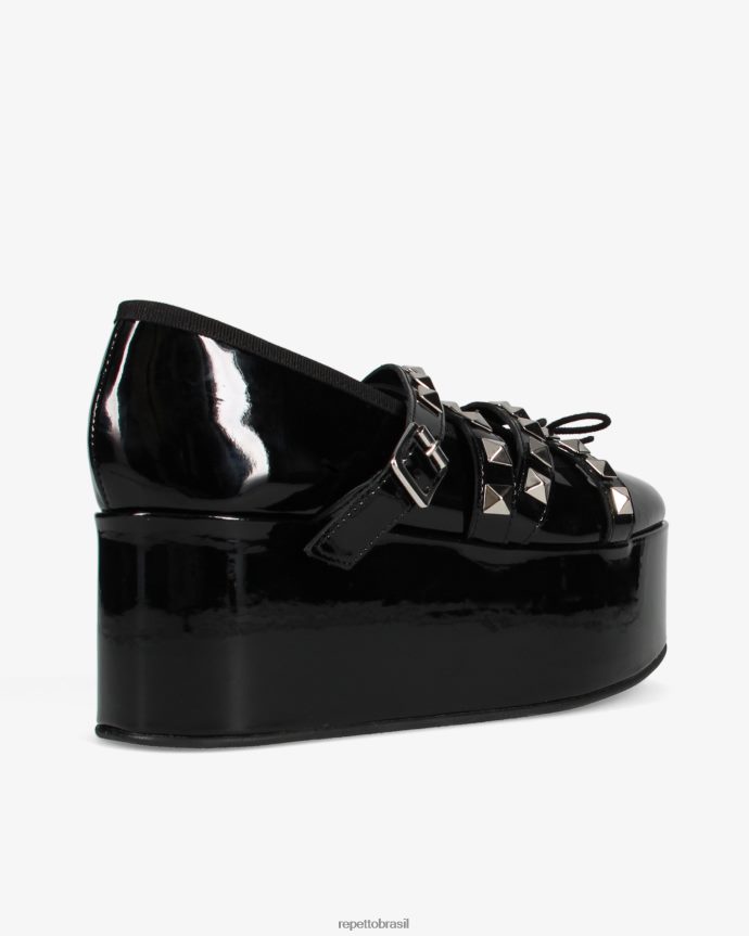calçados br Repetto mulheres x noir kei ninomiya - plataforma mary janes com alça cravejada preto 8JZ2L8182