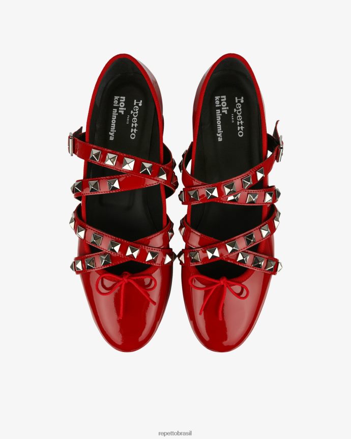 calçados br Repetto mulheres x noir kei ninomiya - plataforma mary janes com alça cravejada vermelho flamejante 8JZ2L8183