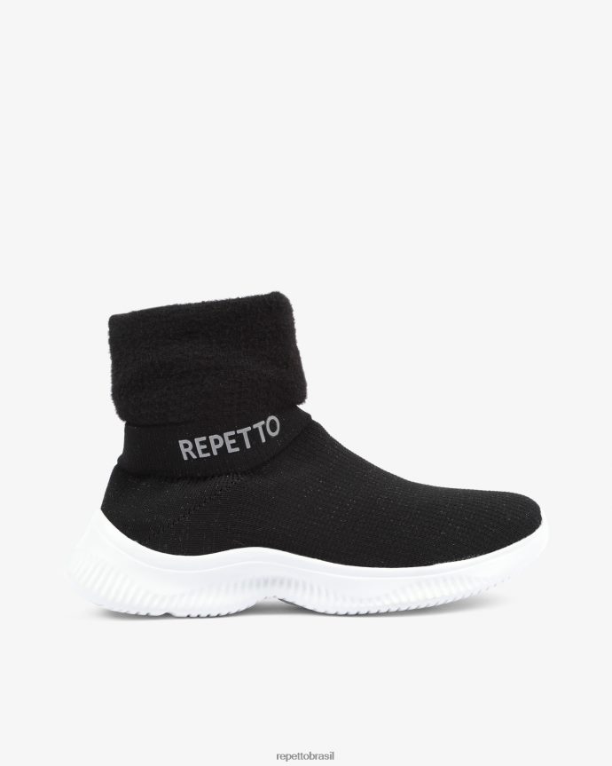 calçados br Repetto mulheres Tênis de aquecimento alto 3d preto 8JZ2L8259