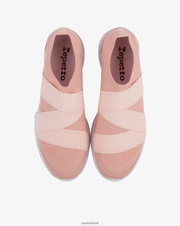 calçados br Repetto mulheres tênis de dança ruban pétala rosa 8JZ2L8249
