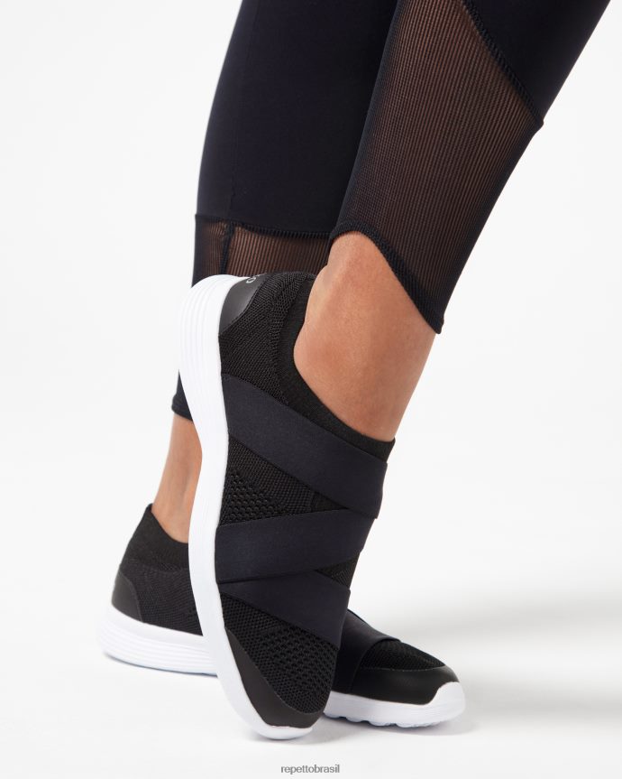 calçados br Repetto mulheres tênis de dança ruban preto 8JZ2L8252