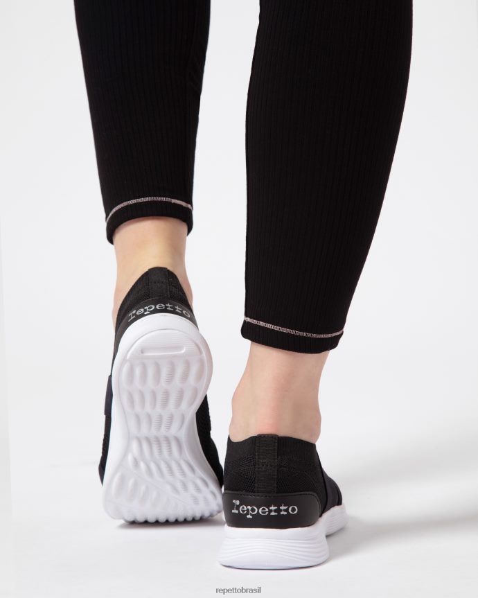 calçados br Repetto mulheres tênis de dança ruban preto 8JZ2L8252